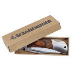 Bison River 3 1/2" Custom Engraved Wood Folding Knife by 1a7704-f3.myshopify.com – Knife