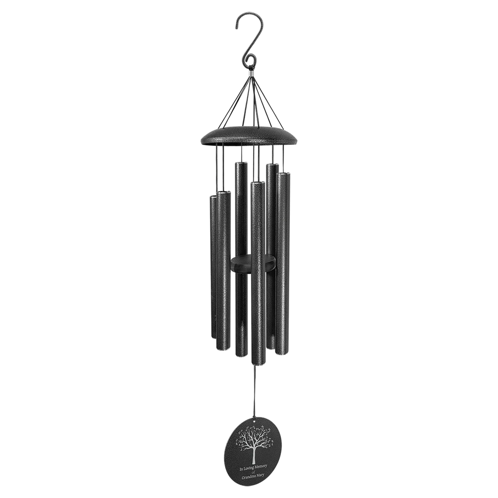 Black Powder Coated Aluminum Wind Chime Engraved Custom Engraving 30 Inch Or 36 Inch Length by 1a7704-f3.myshopify.com – Home Decor