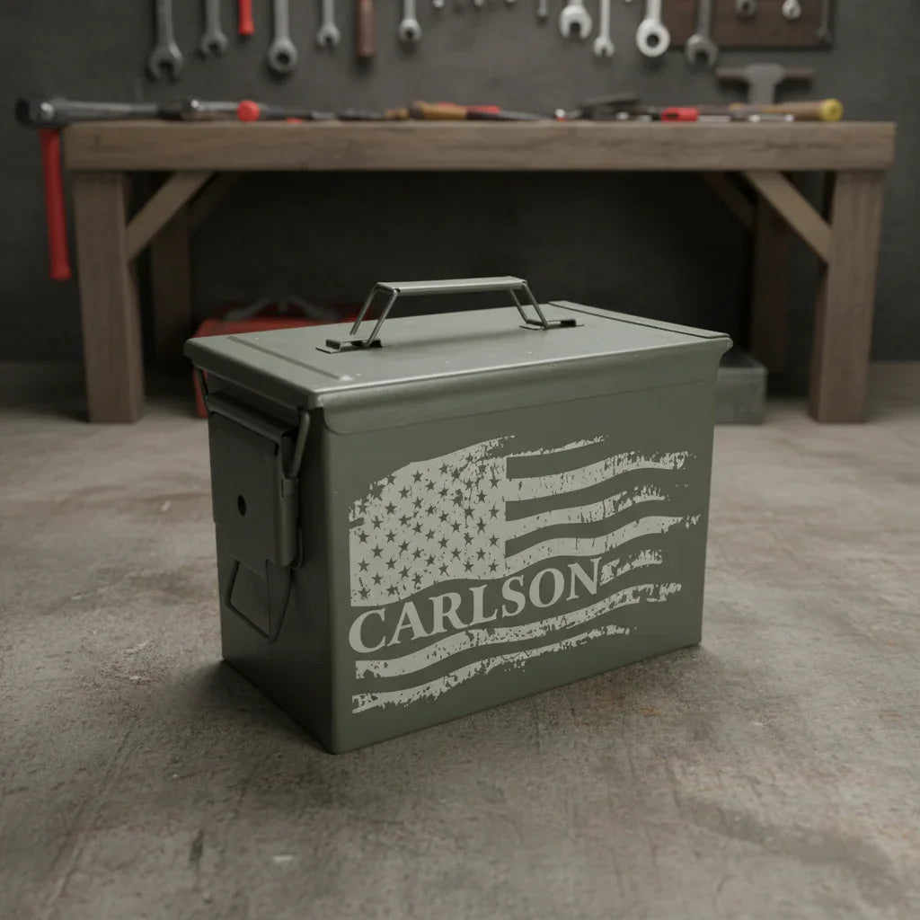 Custom Laser-Engraved Military Surplus Steel Ammo Can – 30 Cal, 50 Cal & Fat 50 Options by 1a7704-f3.myshopify.com – Ammo Can