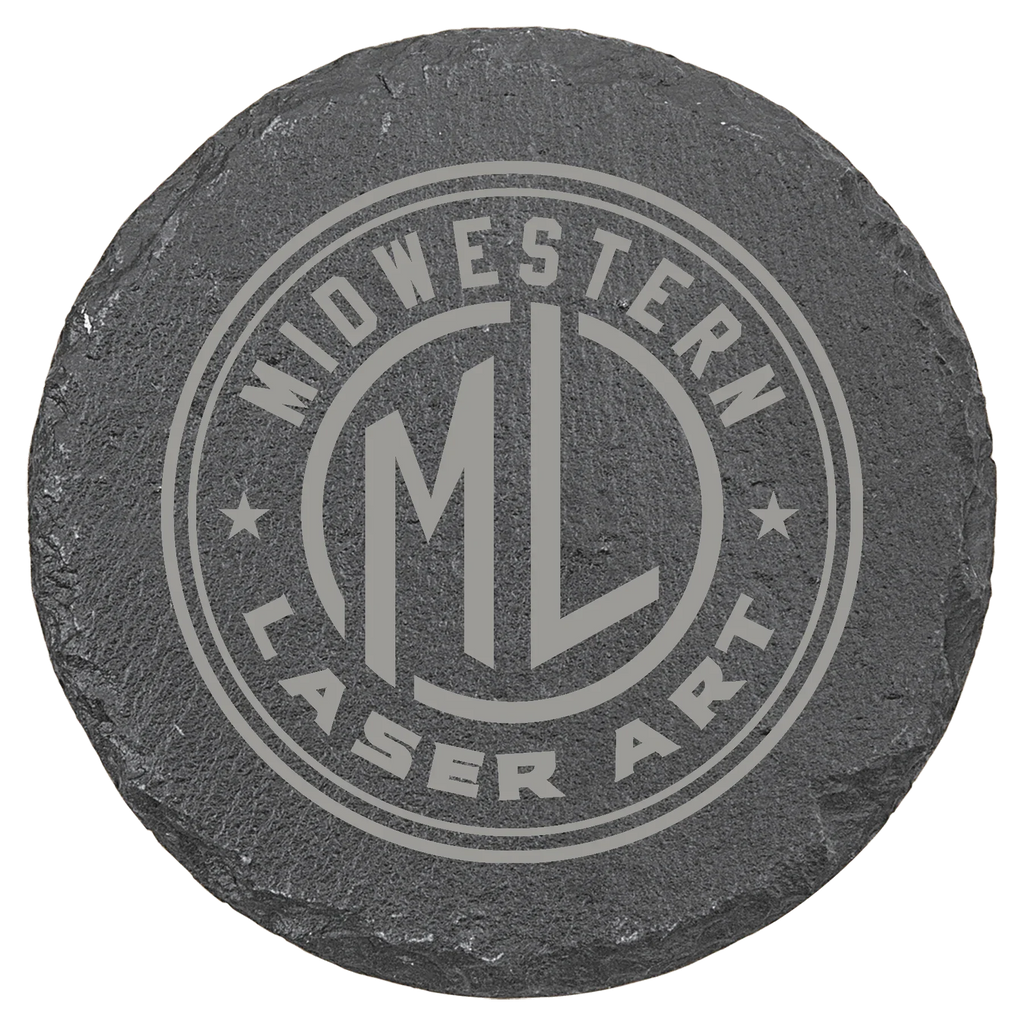 4" Round Slate Coaster – Custom Laser Engraved by 1a7704-f3.myshopify.com – Coaster