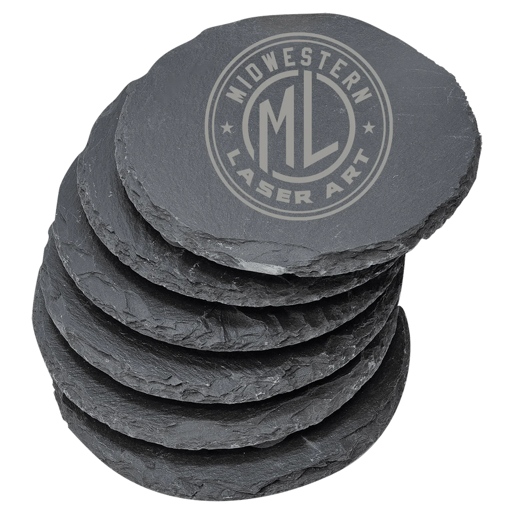 4" Round Slate Coaster – Custom Laser Engraved by 1a7704-f3.myshopify.com – Coaster