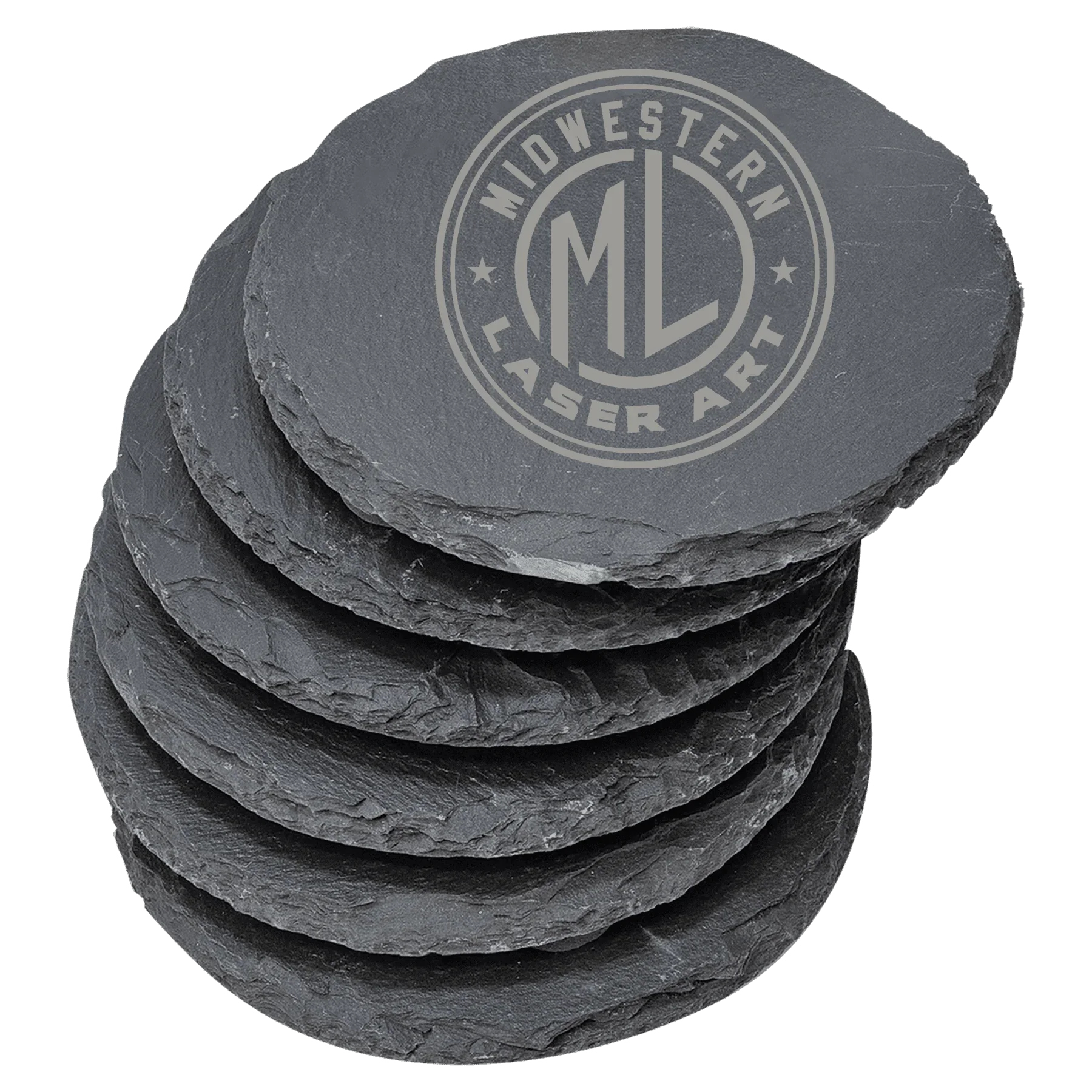 4" Round Slate Coaster – Custom Laser Engraved by 1a7704-f3.myshopify.com – Coaster