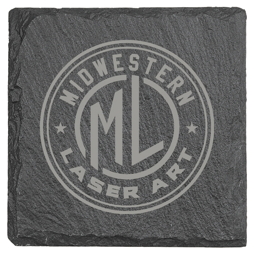 4" x 4" Square Slate Coaster – Custom Laser Engraved by 1a7704-f3.myshopify.com – Coaster