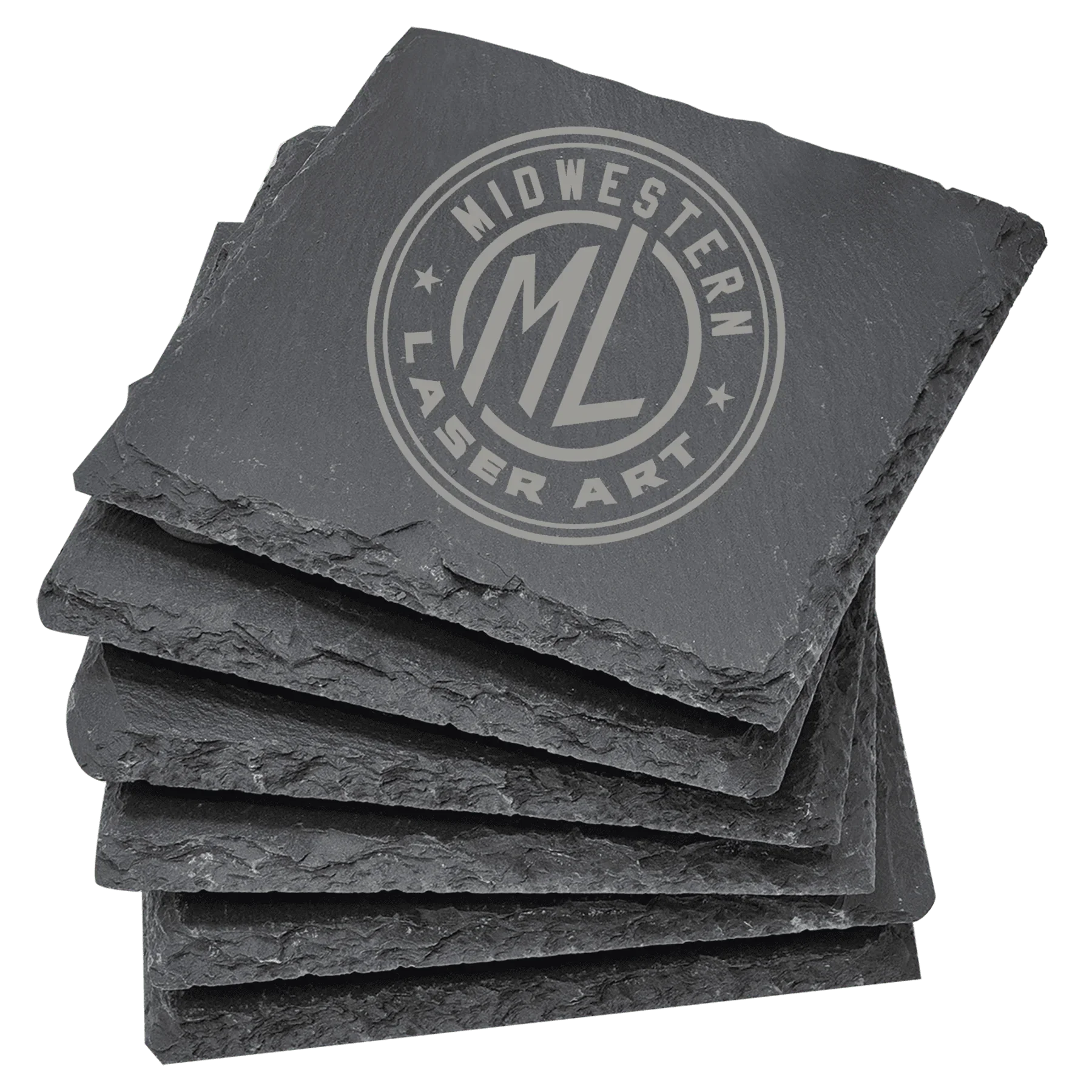 4" x 4" Square Slate Coaster – Custom Laser Engraved by 1a7704-f3.myshopify.com – Coaster