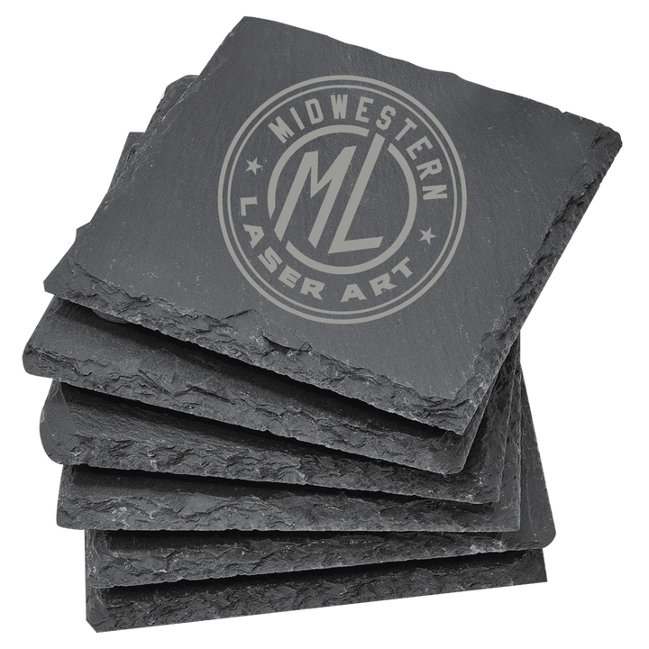 4" x 4" Square Slate Coaster – Custom Laser Engraved by 1a7704-f3.myshopify.com – Coaster