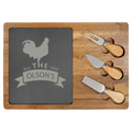 Custom Engraved 13 3/4" x 9 3/4" Acacia Wood & Slate Cheese Set with Three Tools by 1a7704-f3.myshopify.com – Cheese Board