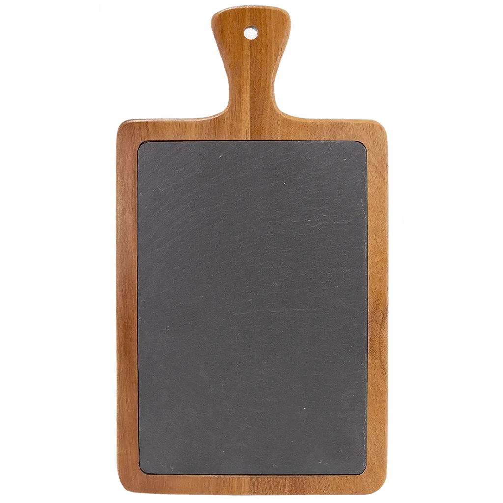 Custom Engraved Acacia Wood & Slate Cutting Board with Handle – Two Size Options by 1a7704-f3.myshopify.com – Cutting Board
