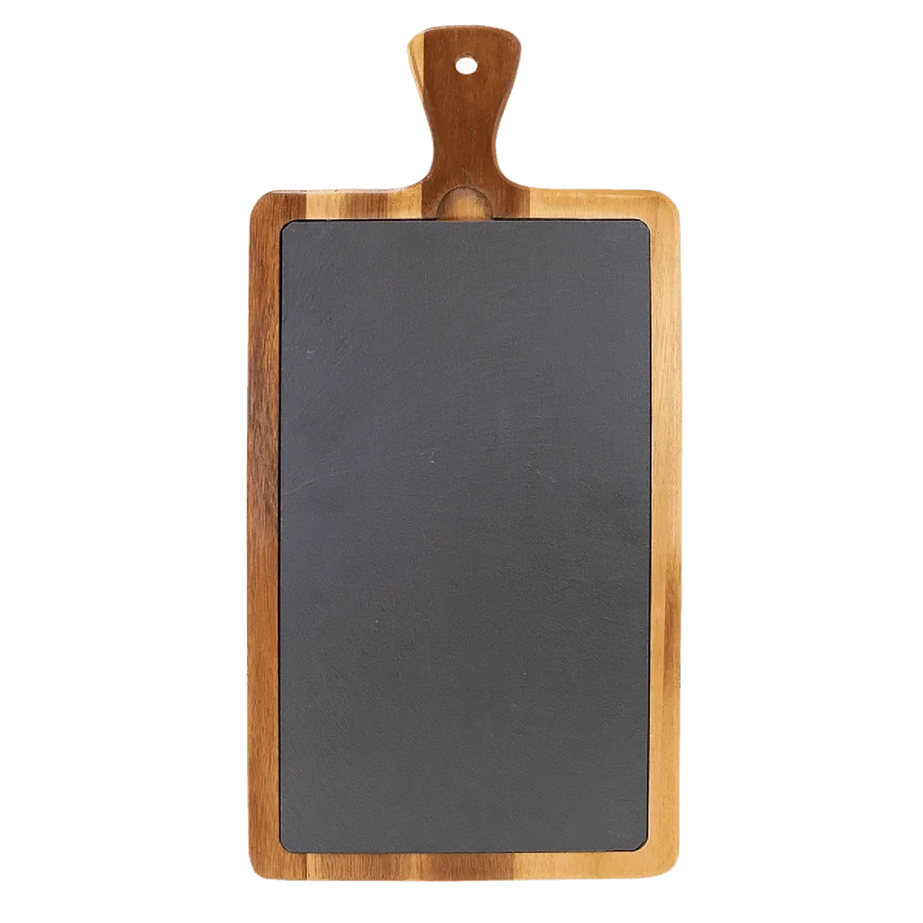 Custom Engraved Acacia Wood & Slate Cutting Board with Handle – Two Size Options by 1a7704-f3.myshopify.com – Cutting Board