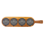 Custom Engraved 18 1/2" x 4 1/4" Acacia Wood & Slate Serving Board with Removable Coasters by 1a7704-f3.myshopify.com – Serving Board