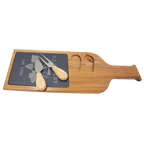 Custom Engraved 17 1/2" x 6" Acacia Wood & Slate Serving Board with Two Tools by 1a7704-f3.myshopify.com – Serving Board