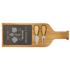 Custom Engraved 17 1/2" x 6" Acacia Wood & Slate Serving Board with Two Tools by 1a7704-f3.myshopify.com – Serving Board