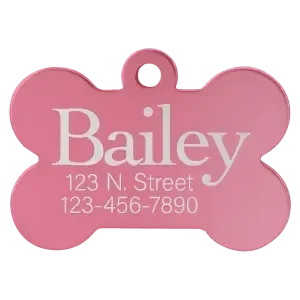 Custom Engraved Anodized Aluminum Bone Pet Tag – Two Size Options