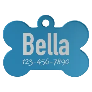 Custom Engraved Anodized Aluminum Bone Pet Tag – Two Size Options