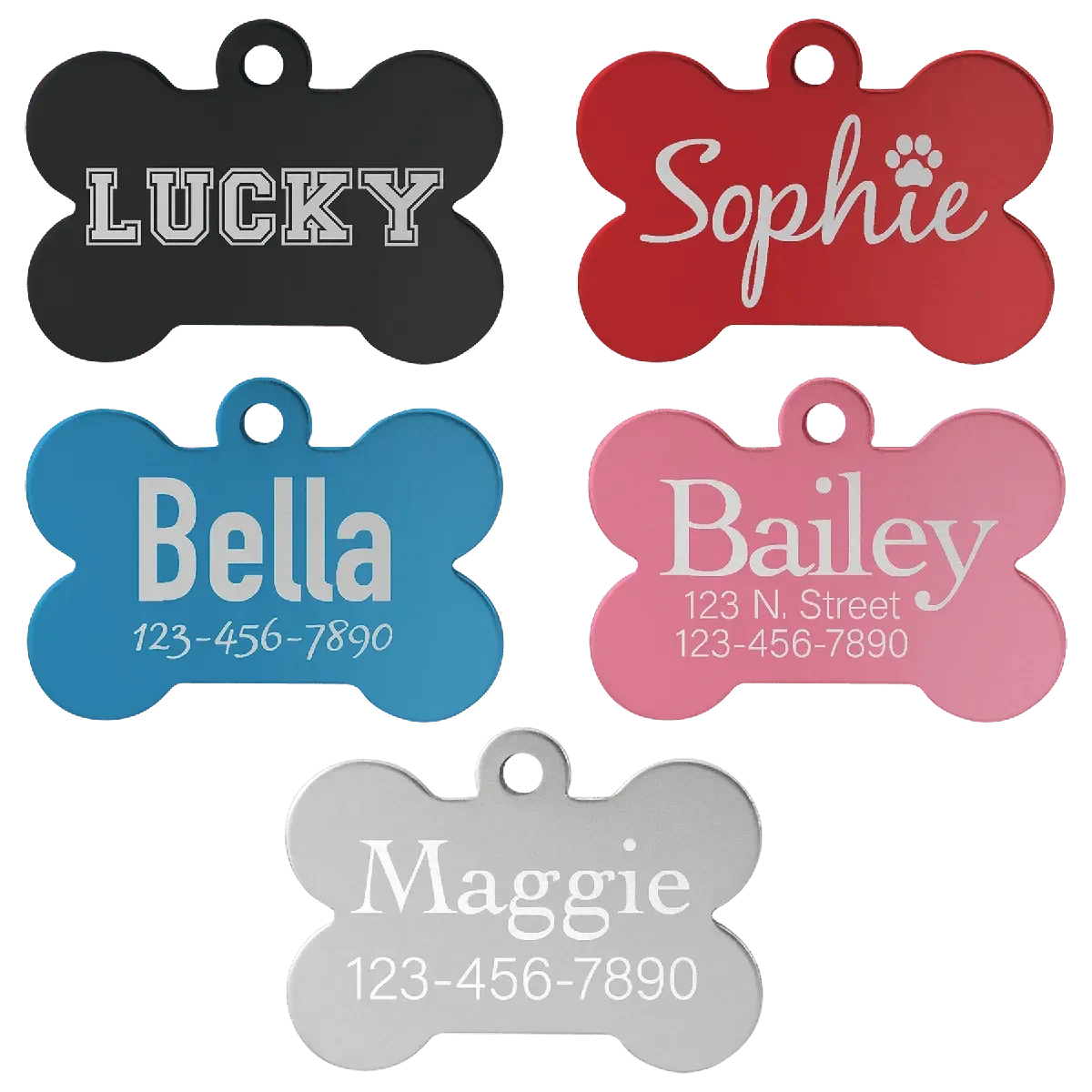 Custom Engraved Anodized Aluminum Bone Pet Tag – Two Size Options by 1a7704-f3.myshopify.com – Pet Tag