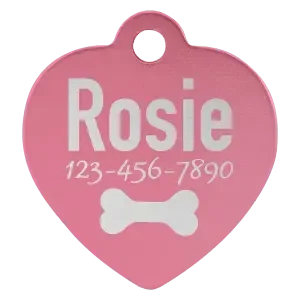 Custom Engraved Anodized Aluminum Heart Pet Tag – Two Size Options by 1a7704-f3.myshopify.com – Pet Tag