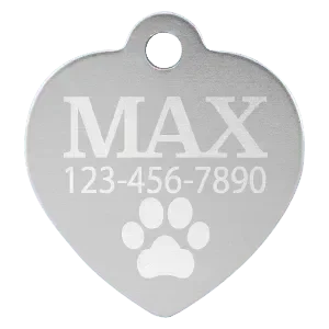 Custom Engraved Anodized Aluminum Heart Pet Tag – Two Size Options by 1a7704-f3.myshopify.com – Pet Tag
