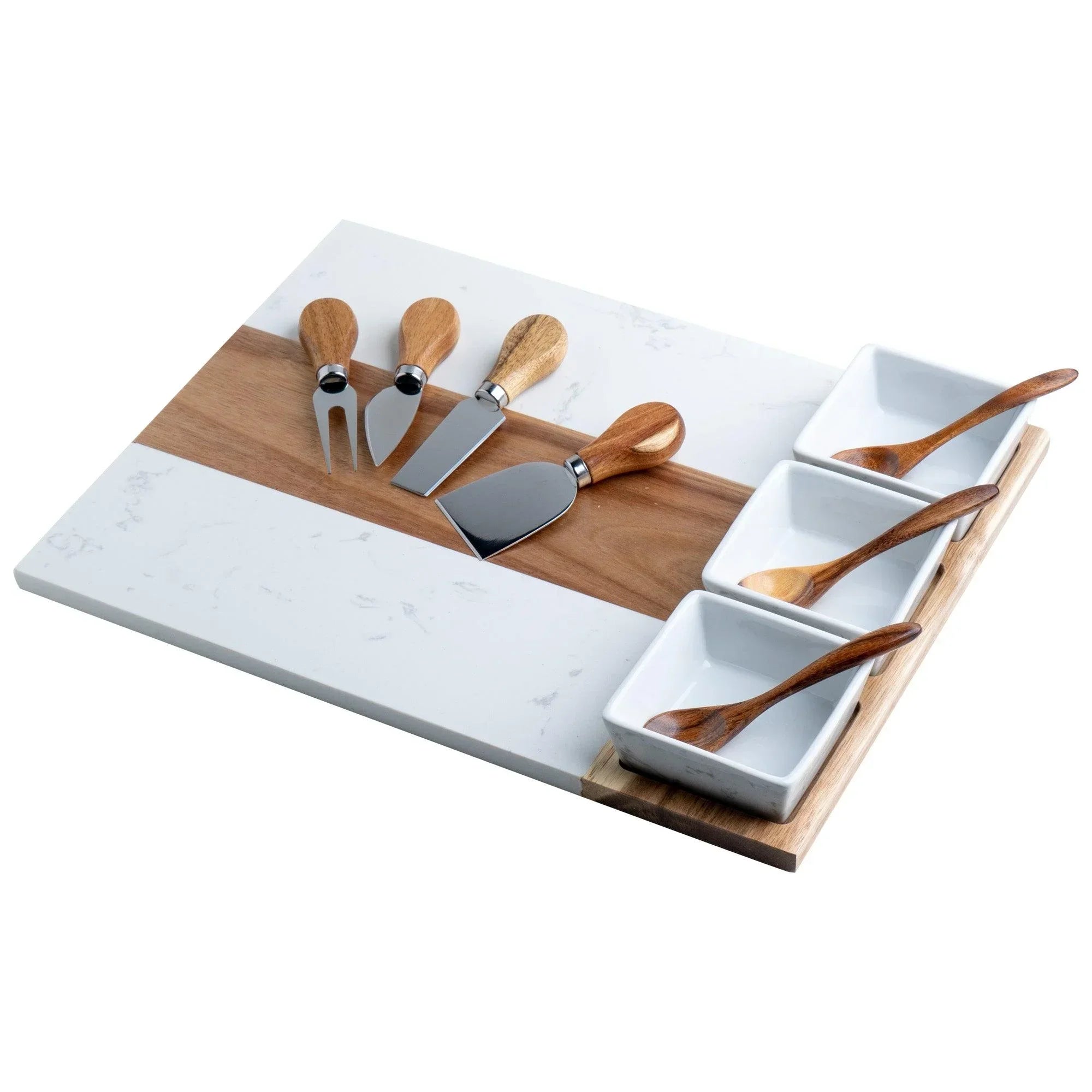 Marble & Acacia 11-Piece Charcuterie Board Set – Custom Laser Engraved Entertaining Gift by 1a7704-f3.myshopify.com – Charcuterie Board