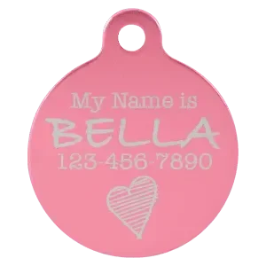 Custom Engraved Anodized Aluminum Round Pet Tag with Tab – Two Size Options by 1a7704-f3.myshopify.com – Pet Tag