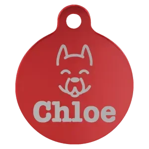 Custom Engraved Anodized Aluminum Round Pet Tag with Tab – Two Size Options by 1a7704-f3.myshopify.com – Pet Tag