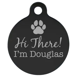 Custom Engraved Anodized Aluminum Round Pet Tag with Tab – Two Size Options