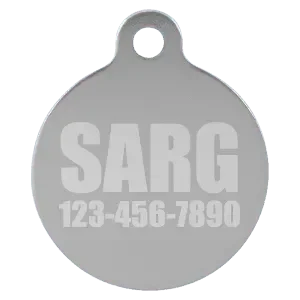 Custom Engraved Anodized Aluminum Round Pet Tag with Tab – Two Size Options by 1a7704-f3.myshopify.com – Pet Tag