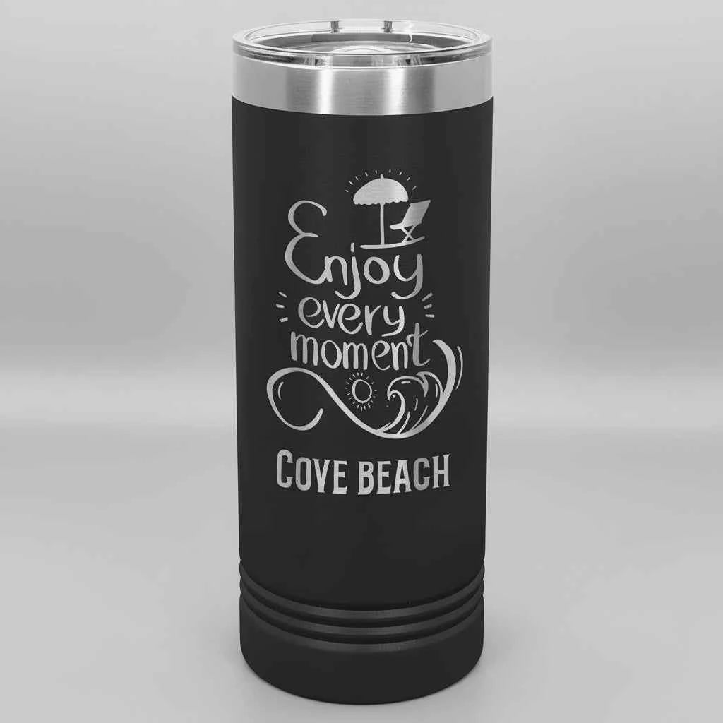 Polar Camel 22 oz. Skinny Tumbler with Slider Lid – Personalized Laser Engraved Stainless Steel Drinkware